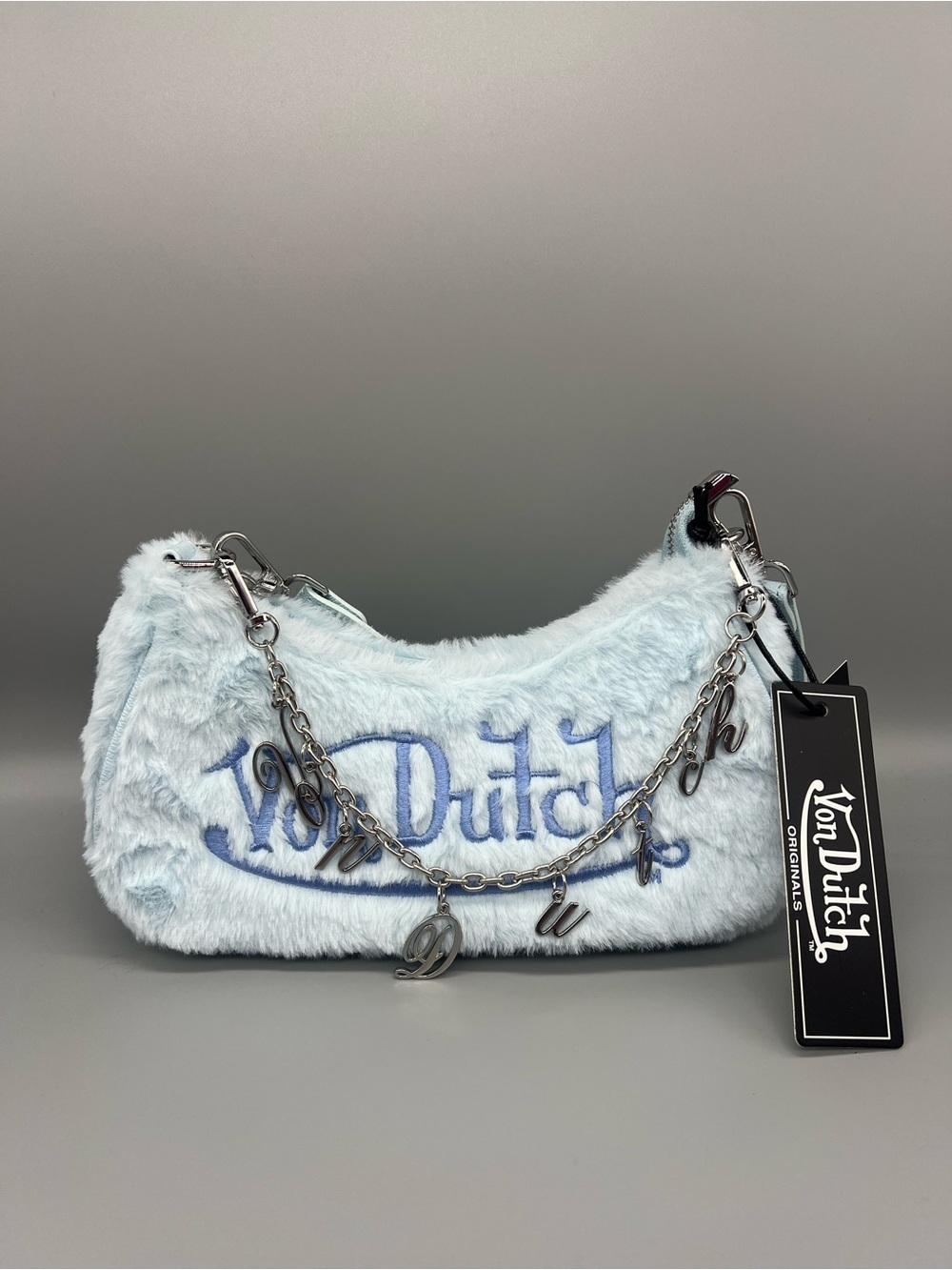 Von Dutch faux fur shoulder bag purse